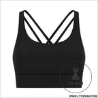 Cozy brushed yoga bra with cross back style - black / 4