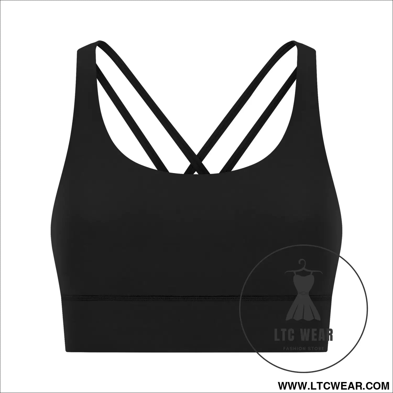 Cozy brushed yoga bra with cross back style - black / 4