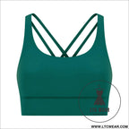 Cozy brushed yoga bra with cross back style - blue-green / 4