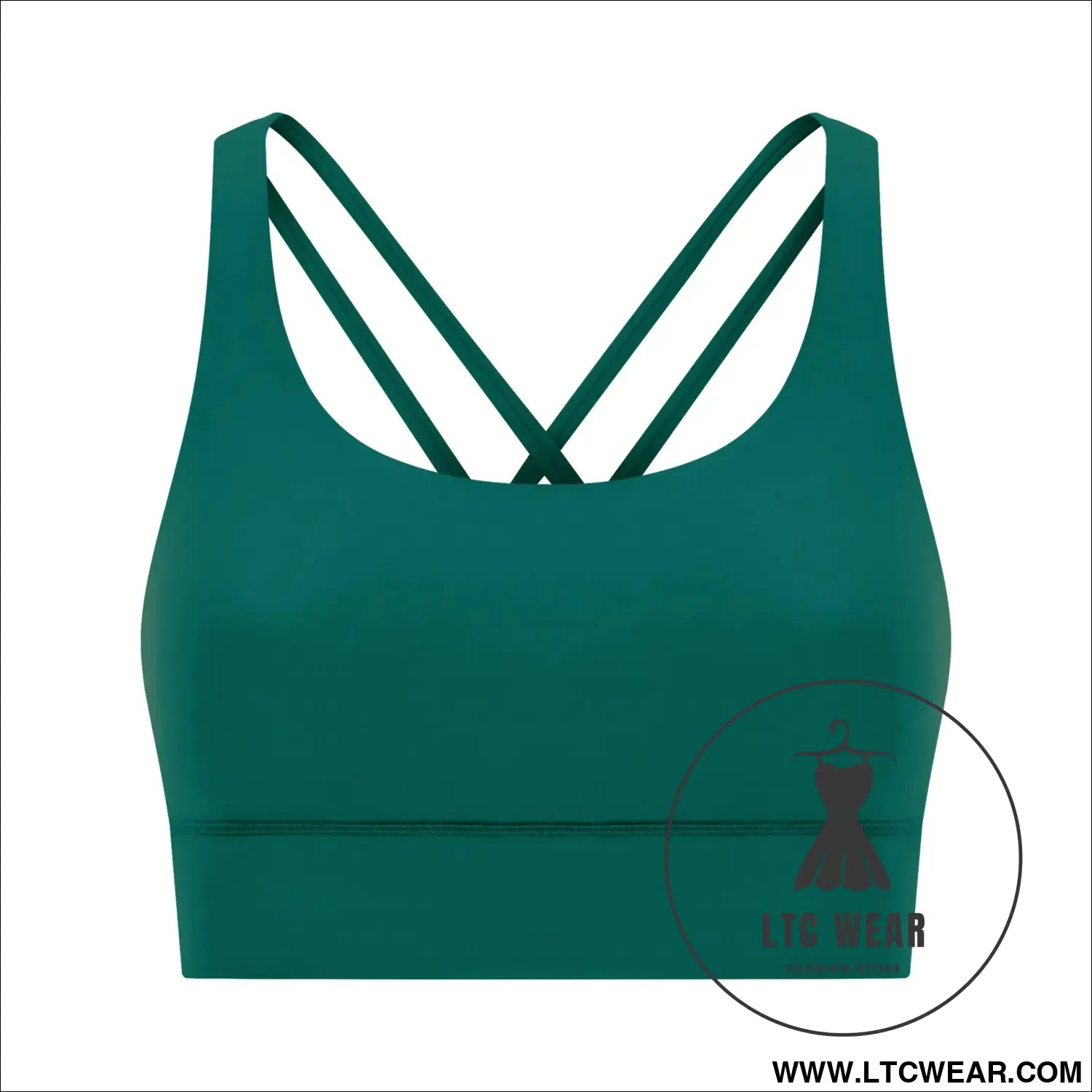 Cozy brushed yoga bra with cross back style - blue-green / 4