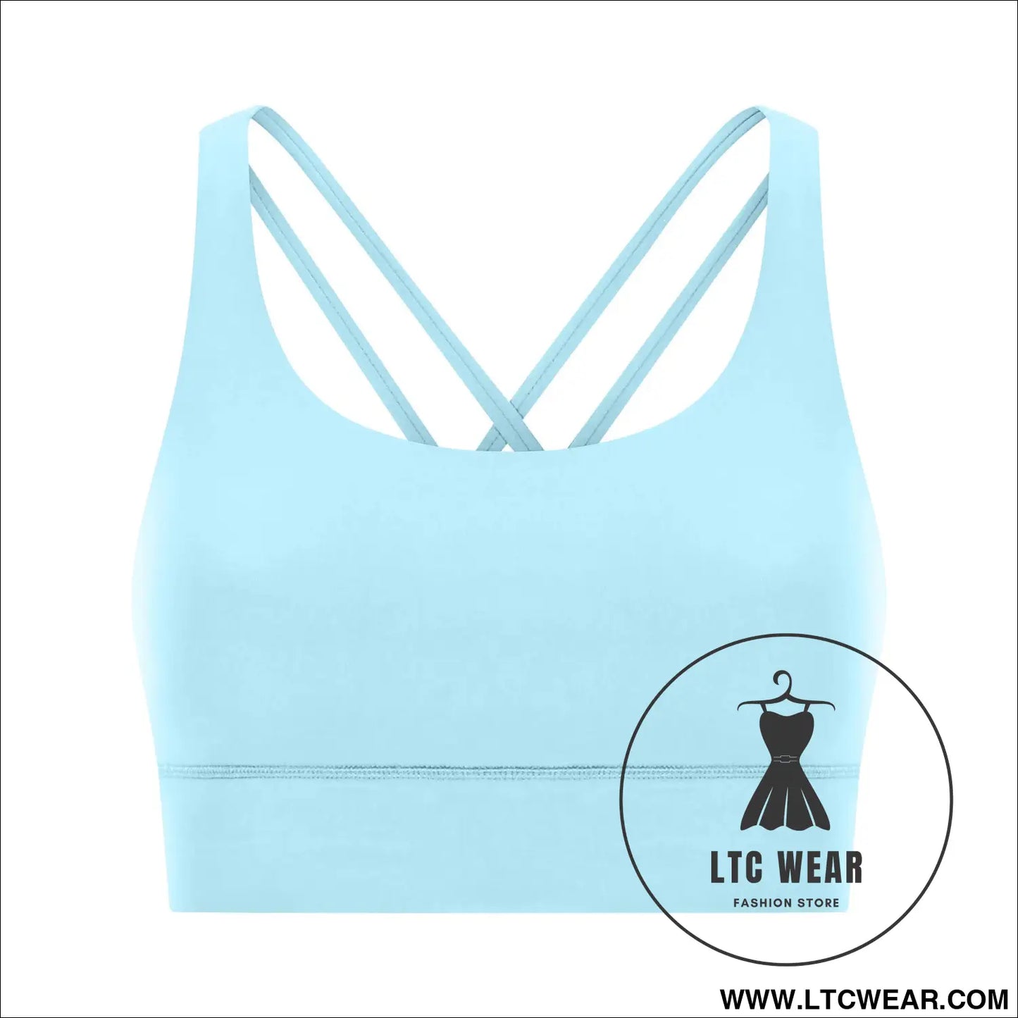Cozy brushed yoga bra with cross back style - cool blue / 4