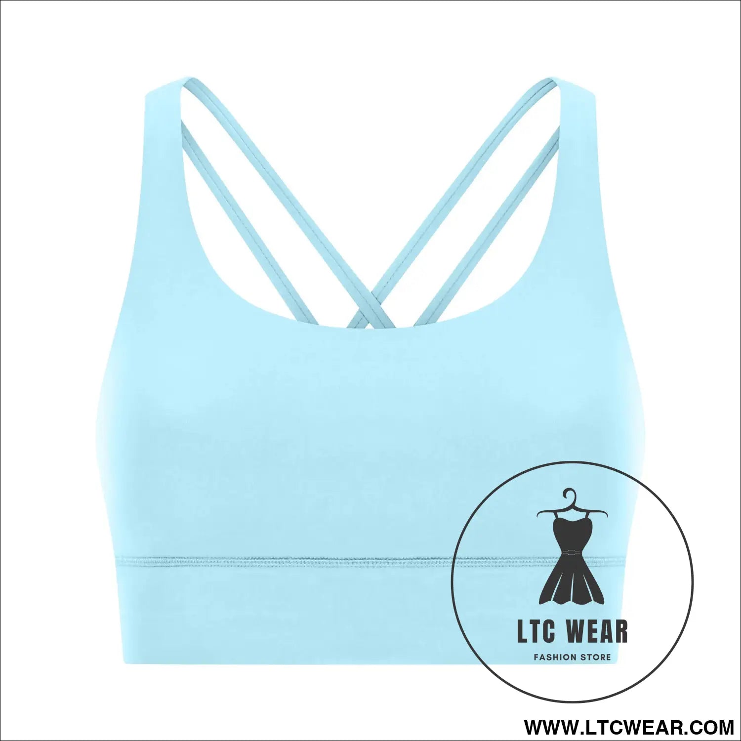 Cozy brushed yoga bra with cross back style - cool blue / 4