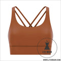 Cozy brushed yoga bra with cross back style - dark orange / 4