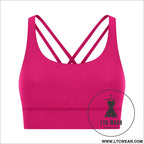 Cozy brushed yoga bra with cross back style - extraordinary magenta / 4