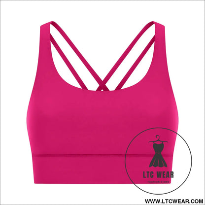 Cozy brushed yoga bra with cross back style - extraordinary magenta / 4