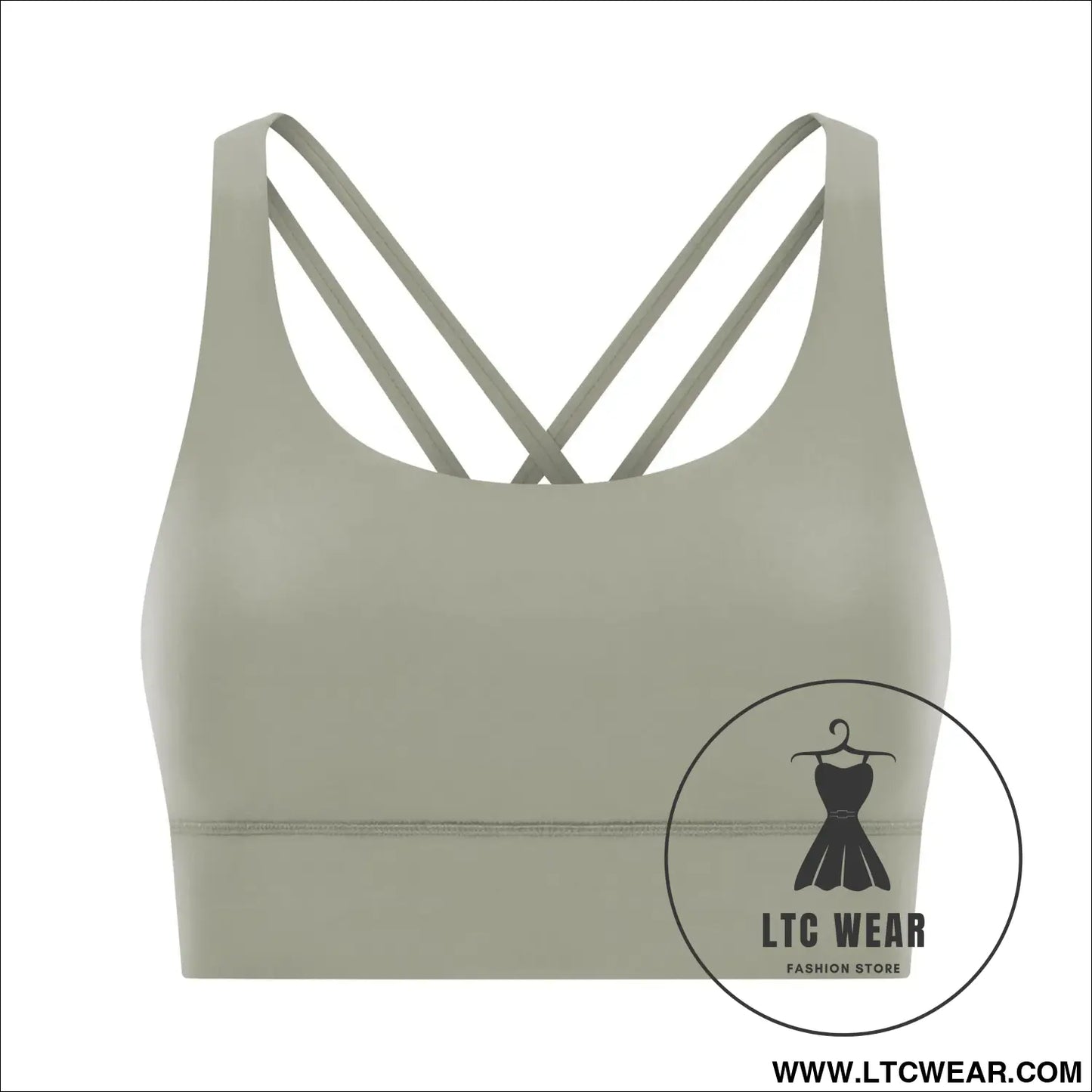 Cozy brushed yoga bra with cross back style - field gray / 4