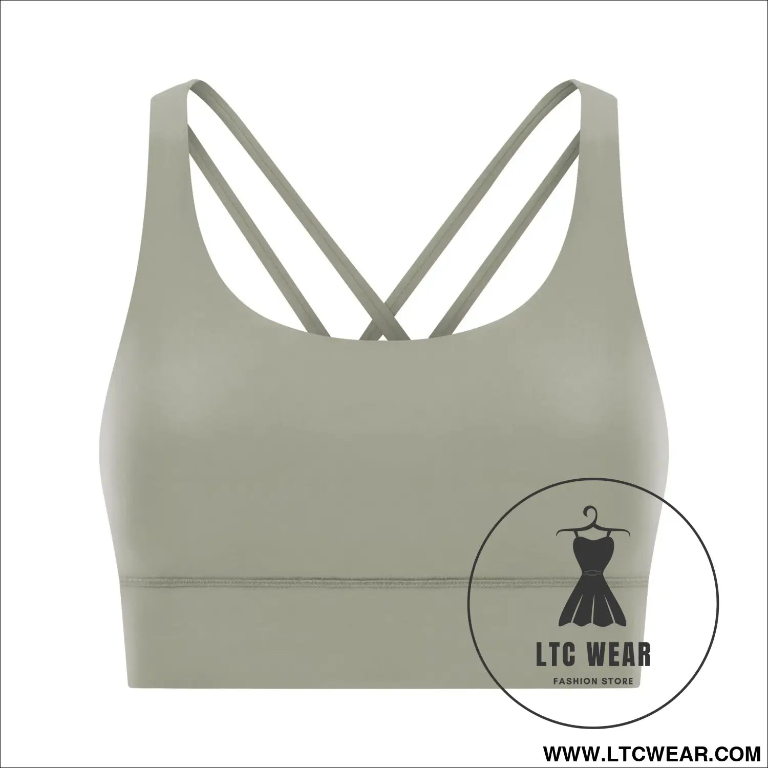 Cozy brushed yoga bra with cross back style - field gray / 4