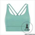 Cozy brushed yoga bra with cross back style - frosted green / 4