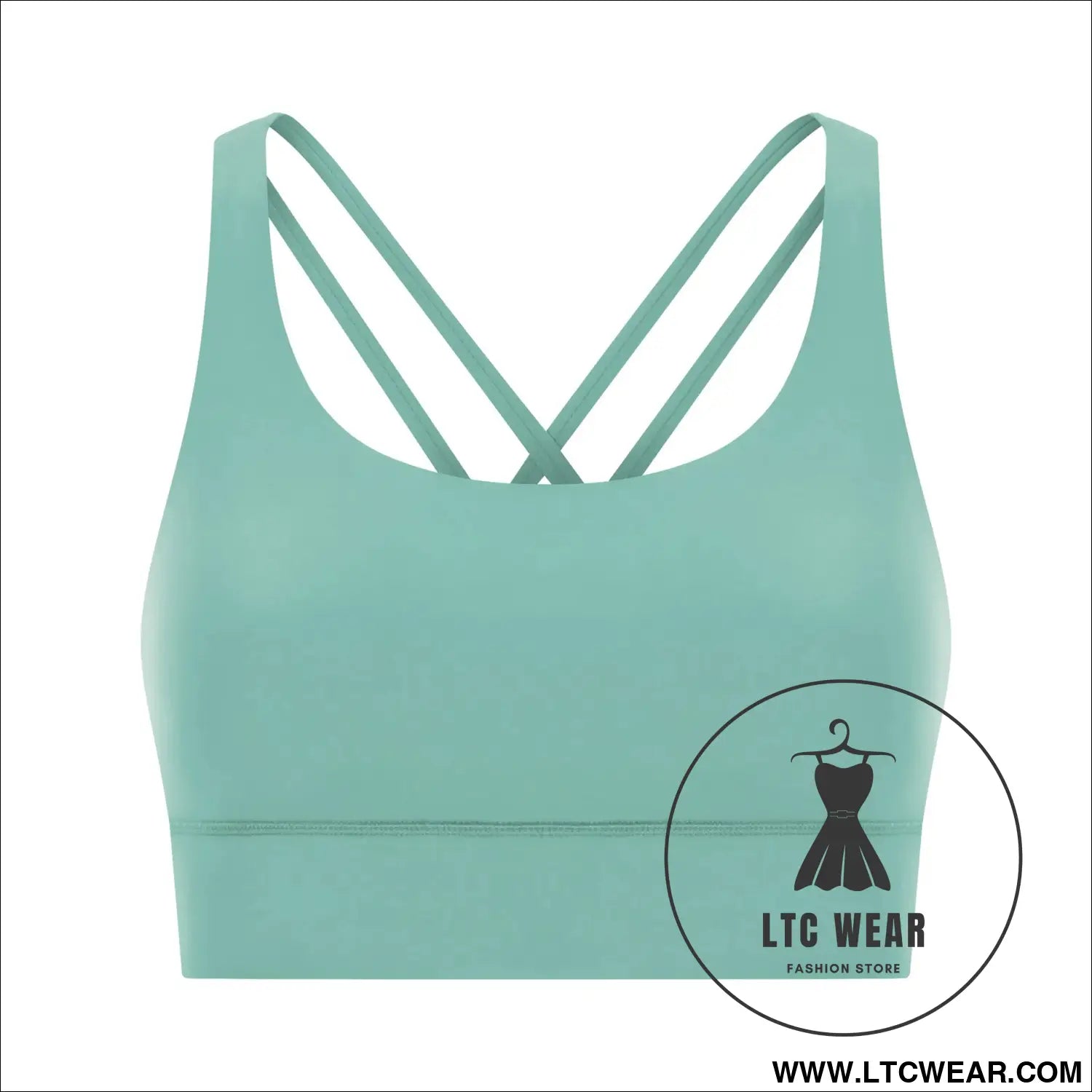 Cozy brushed yoga bra with cross back style - frosted green / 4