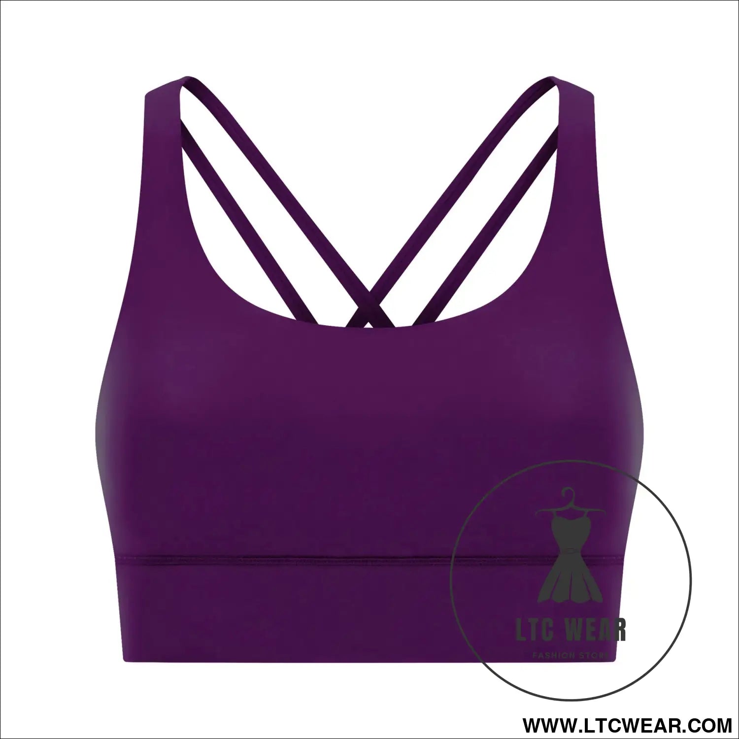 Cozy brushed yoga bra with cross back style - magenta purple / 4