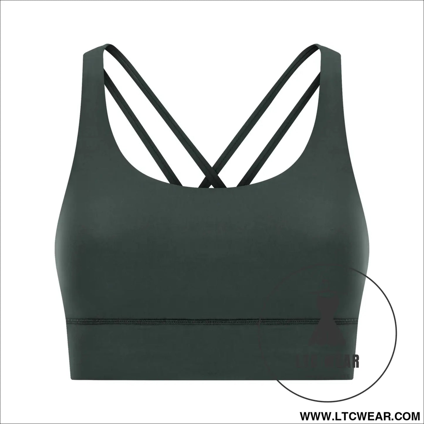 Cozy brushed yoga bra with cross back style - spruce / 4