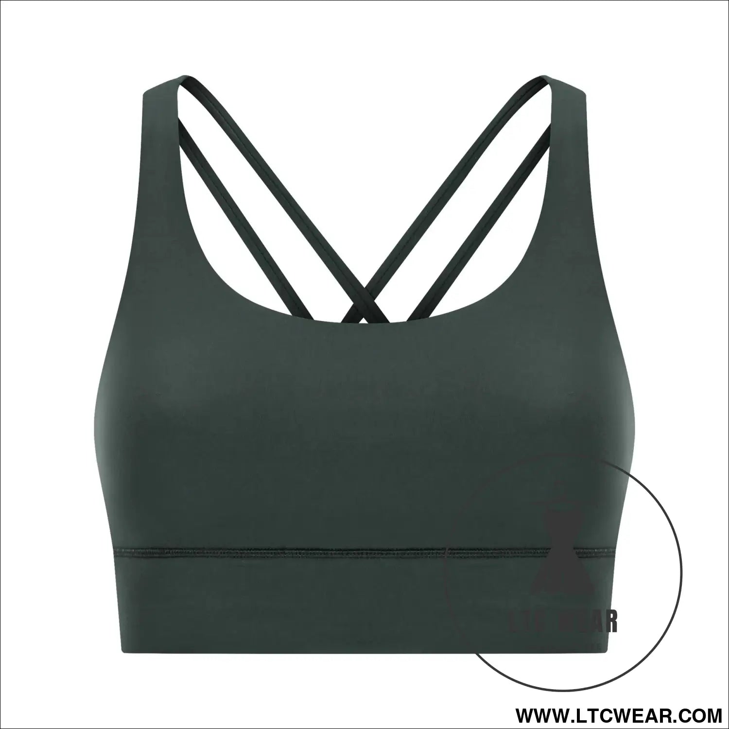 Cozy brushed yoga bra with cross back style - spruce / 4