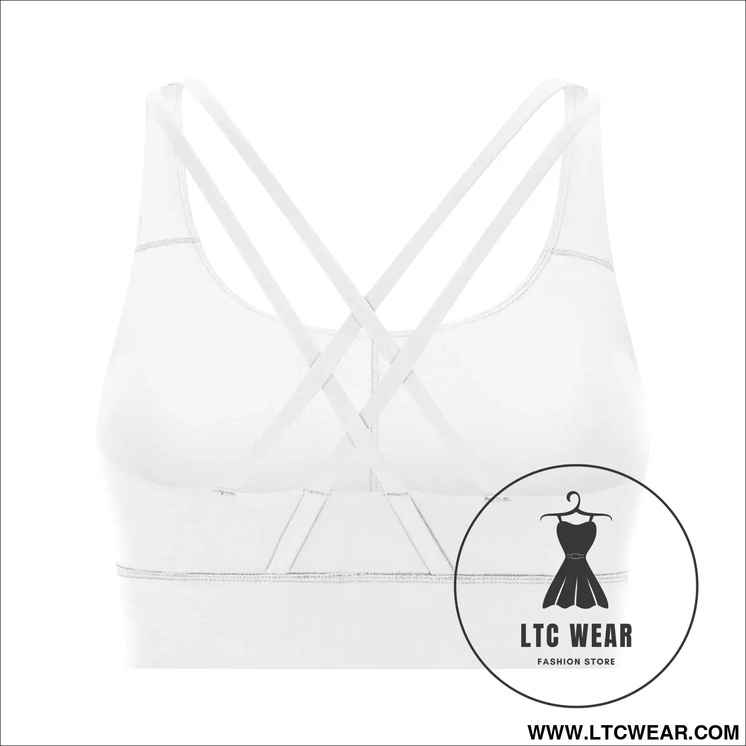 Cozy brushed yoga bra with cross back style - white / 4