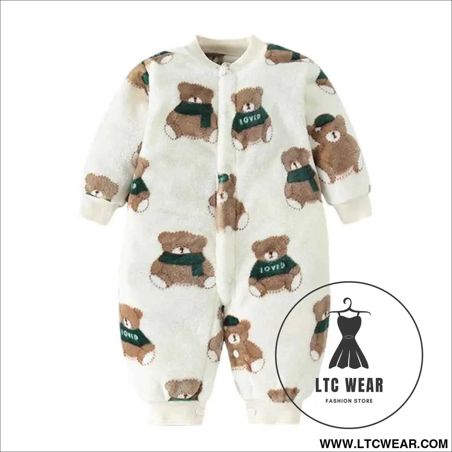 Cozy Flannel Infant Jumpsuit for Newborns 0-18 Months
