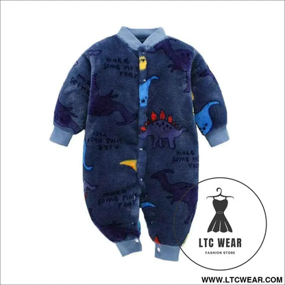 Cozy Flannel Infant Jumpsuit for Newborns 0-18 Months