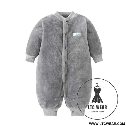 Cozy Flannel Infant Jumpsuit for Newborns 0-18 Months