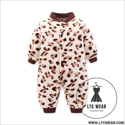 Cozy Flannel Infant Jumpsuit for Newborns 0-18 Months