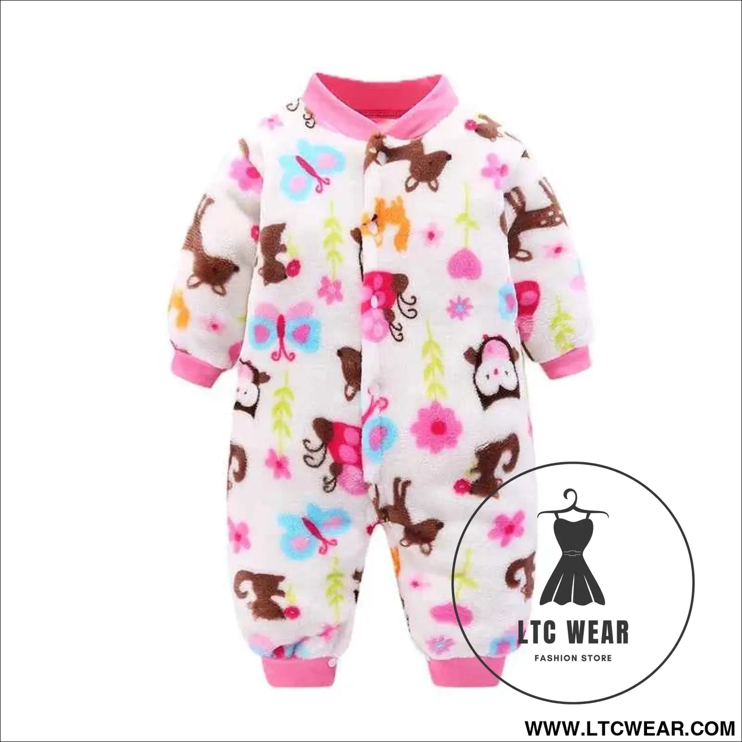 Cozy Flannel Infant Jumpsuit for Newborns 0-18 Months