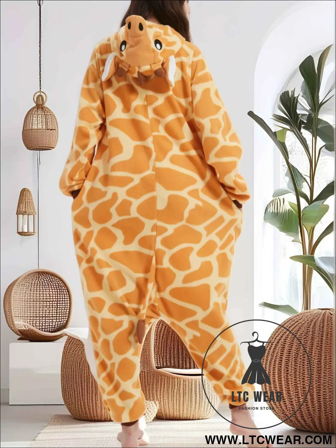 Cozy Giraffe Cartoon Jumpsuit Sleepwear Costume All Seasons