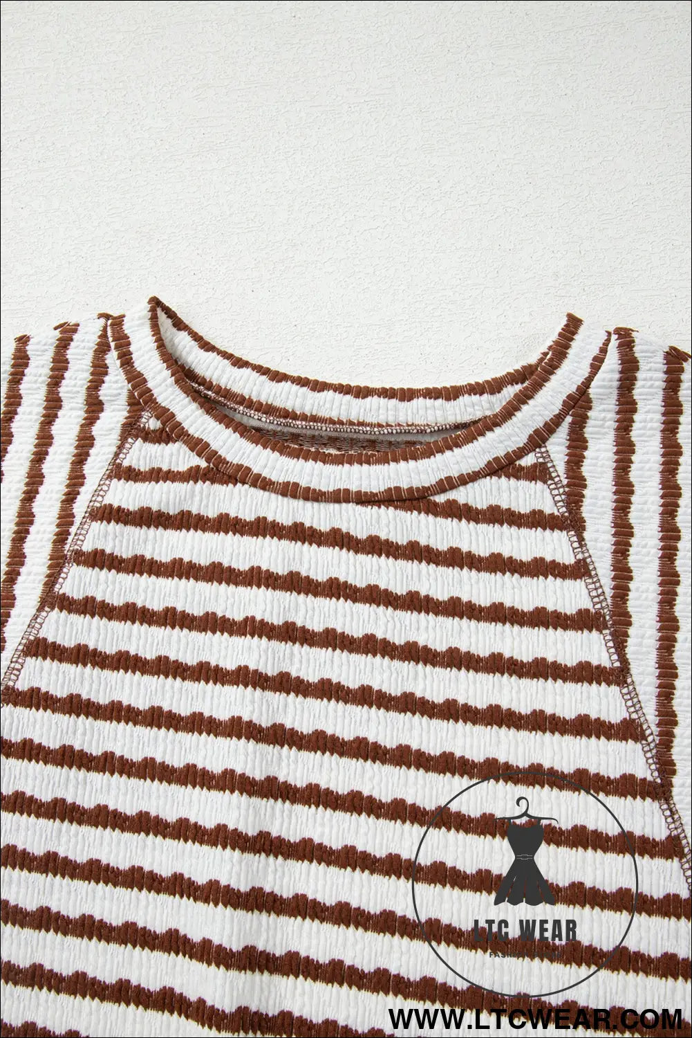 Cozy half sleeve textured knit top with stripes - tops & tees