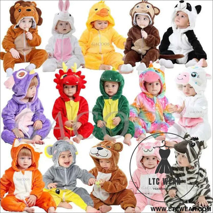Cozy Unicorn & Dinosaur Baby Rompers for Boys & Girls