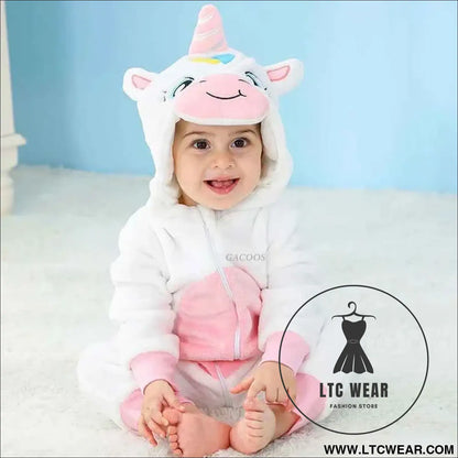 Cozy Unicorn & Dinosaur Baby Rompers for Boys & Girls