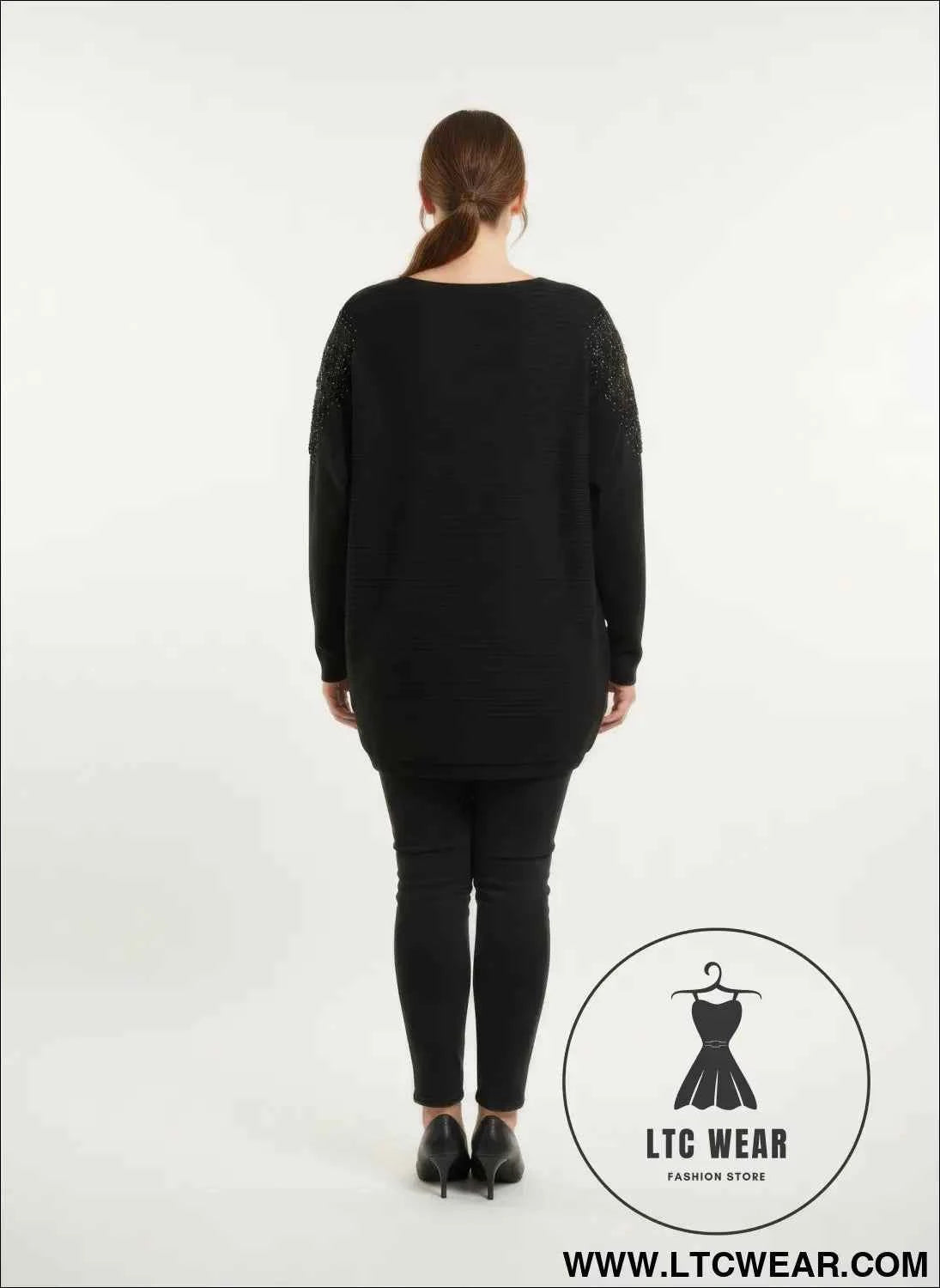 Crimson Lace Tunic Top - Stylish Embellished Knit Design