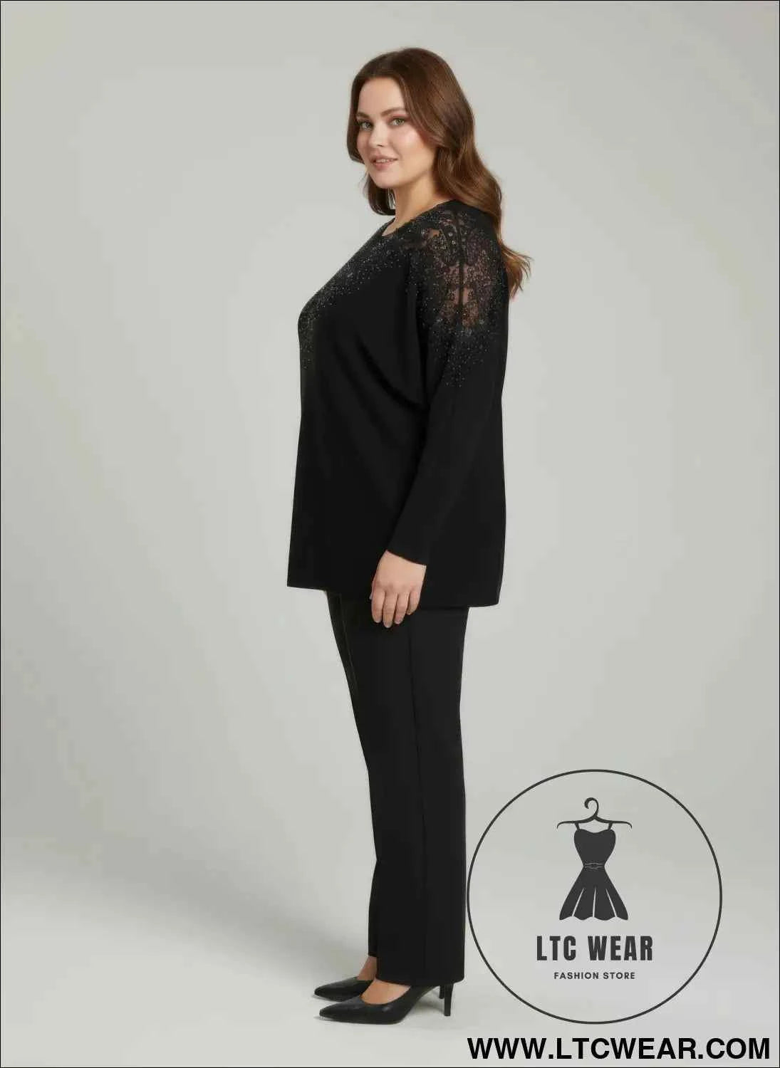 Crimson Lace Tunic Top - Stylish Embellished Knit Design