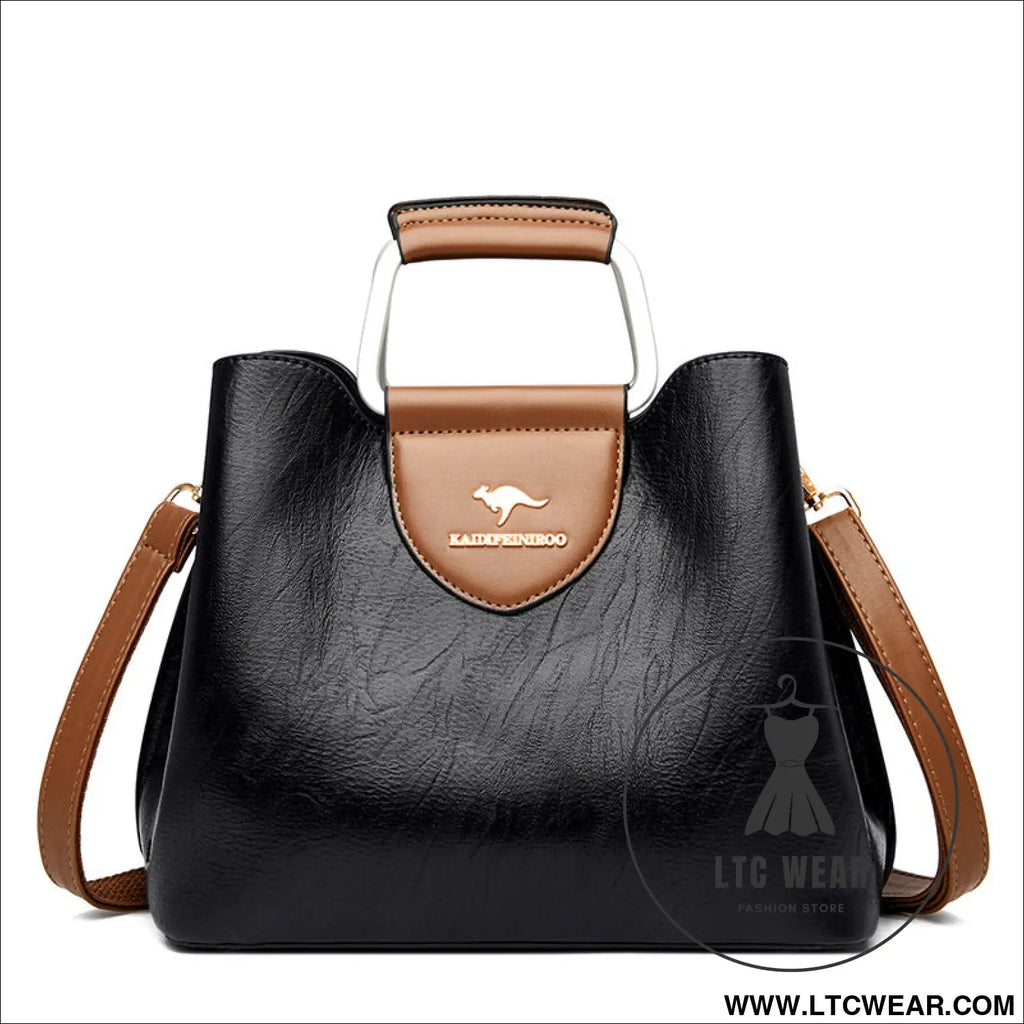 Cross shoulder bag women’s handbag women’s bucket bag - black