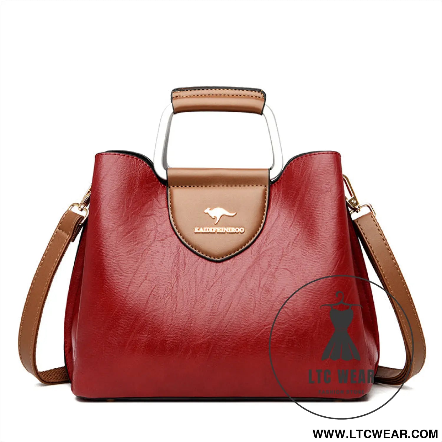 Cross shoulder bag women’s handbag women’s bucket bag - burgundy