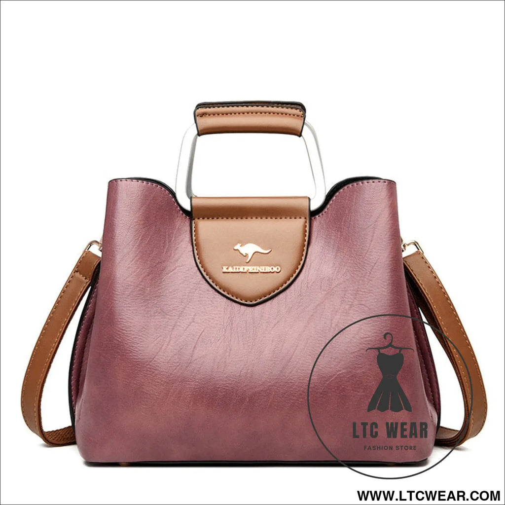 Cross shoulder bag women’s handbag women’s bucket bag - purple