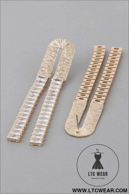 Crystal Arch Drop Earrings