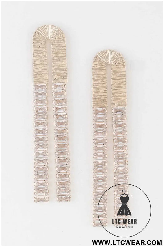 Crystal Arch Drop Earrings