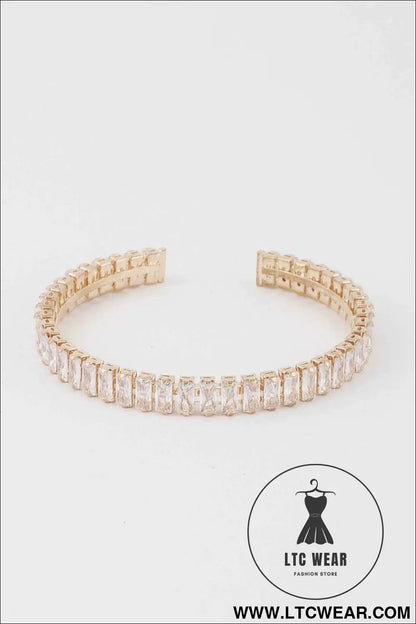 Crystal Bar Cuff Bracelet