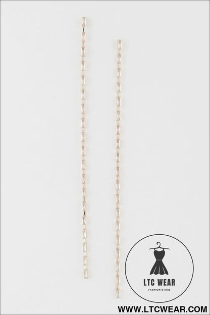 Crystal Bar Drop Earrings
