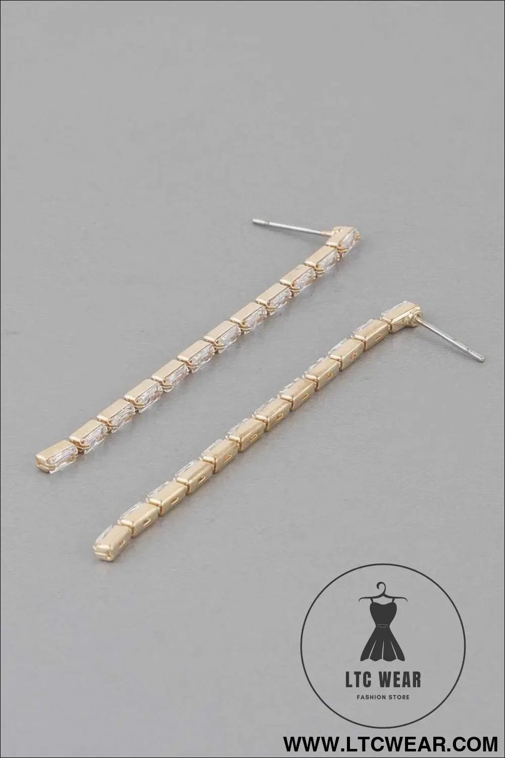 Crystal Bar Drop Earrings