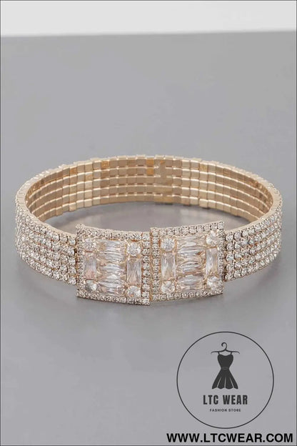 Crystal Block Bracelet