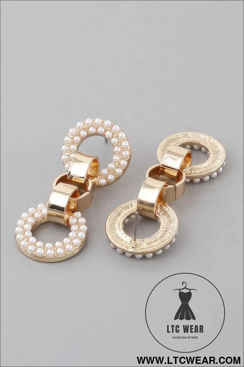 Crystal Cuff Chain Drop Earrings