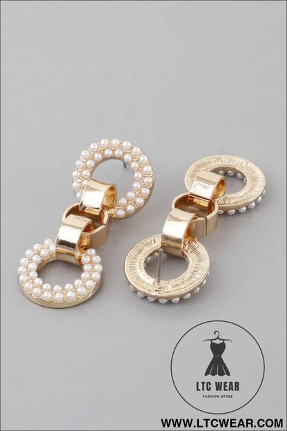 Crystal Cuff Chain Drop Earrings