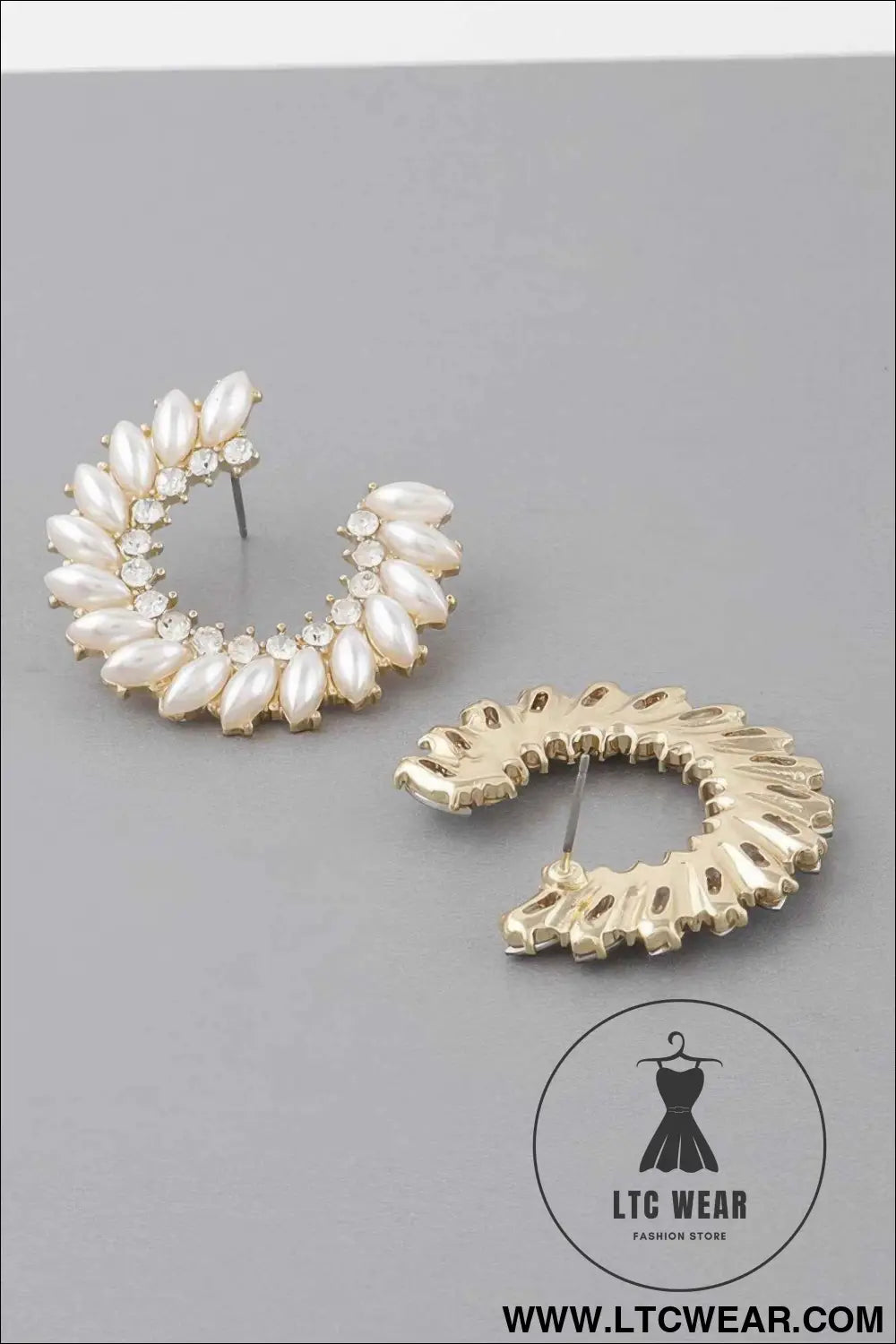 Crystal Leaf Hoop Earrings