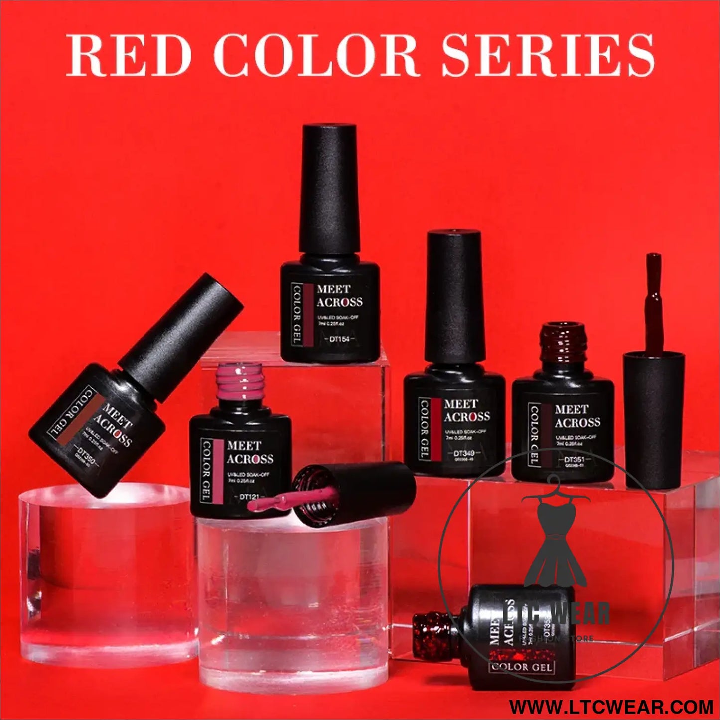 Crystal Red Soak-Off UV Gel - Nail Art Essential - L.T.C Wear Online Fashion Store