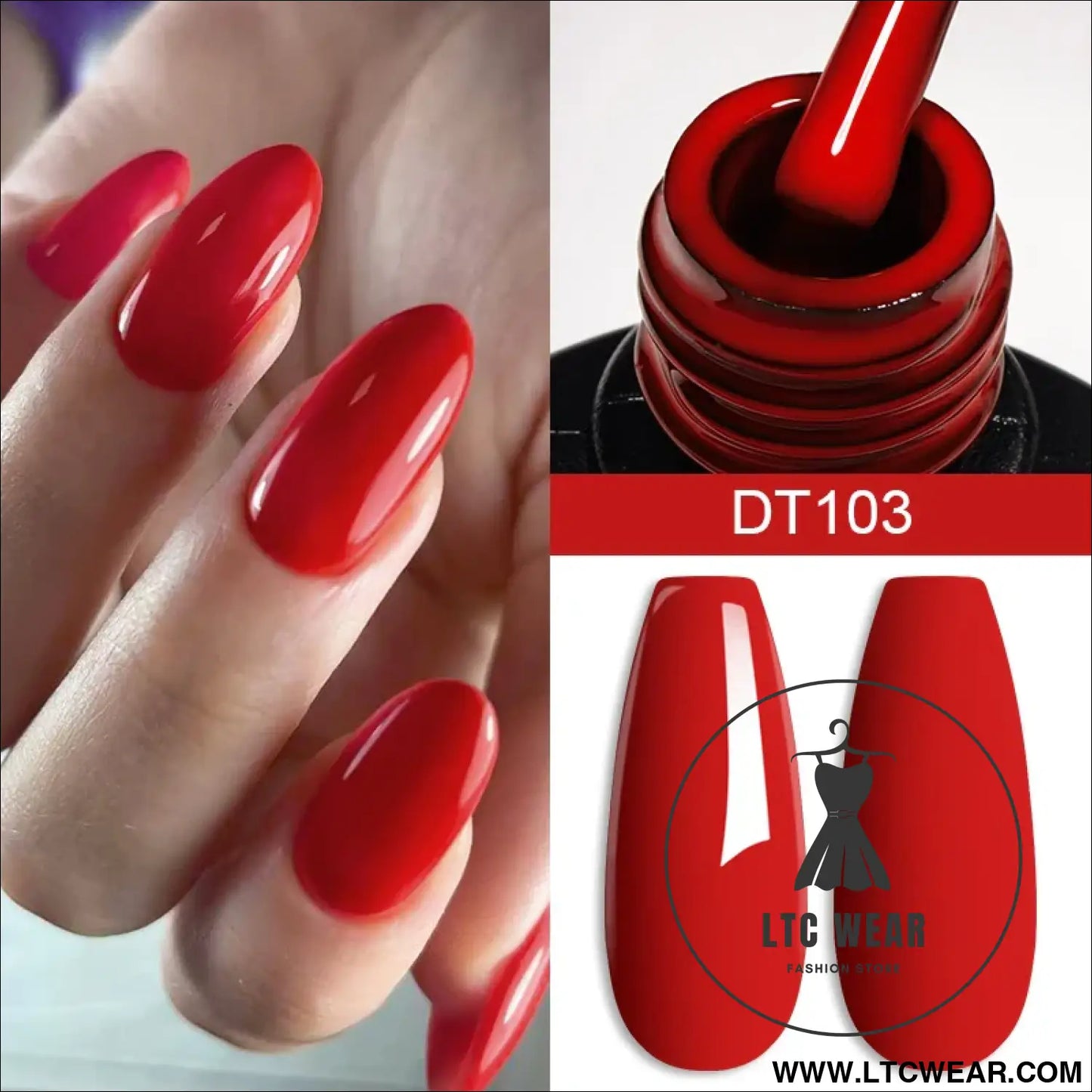 Crystal Red Soak-Off UV Gel - Nail Art Essential - L.T.C Wear Online Fashion Store