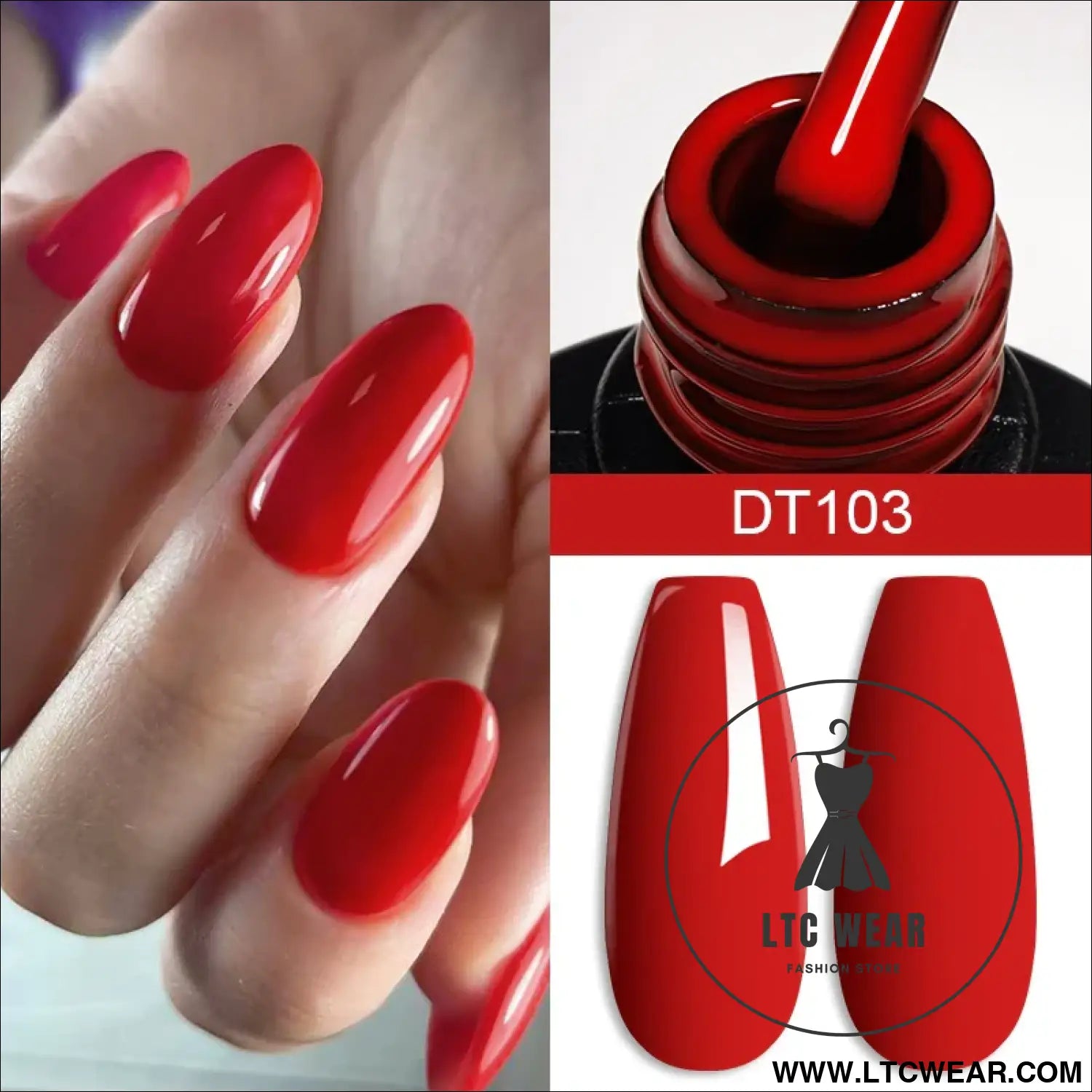 Crystal Red Soak-Off UV Gel - Nail Art Essential - L.T.C Wear Online Fashion Store