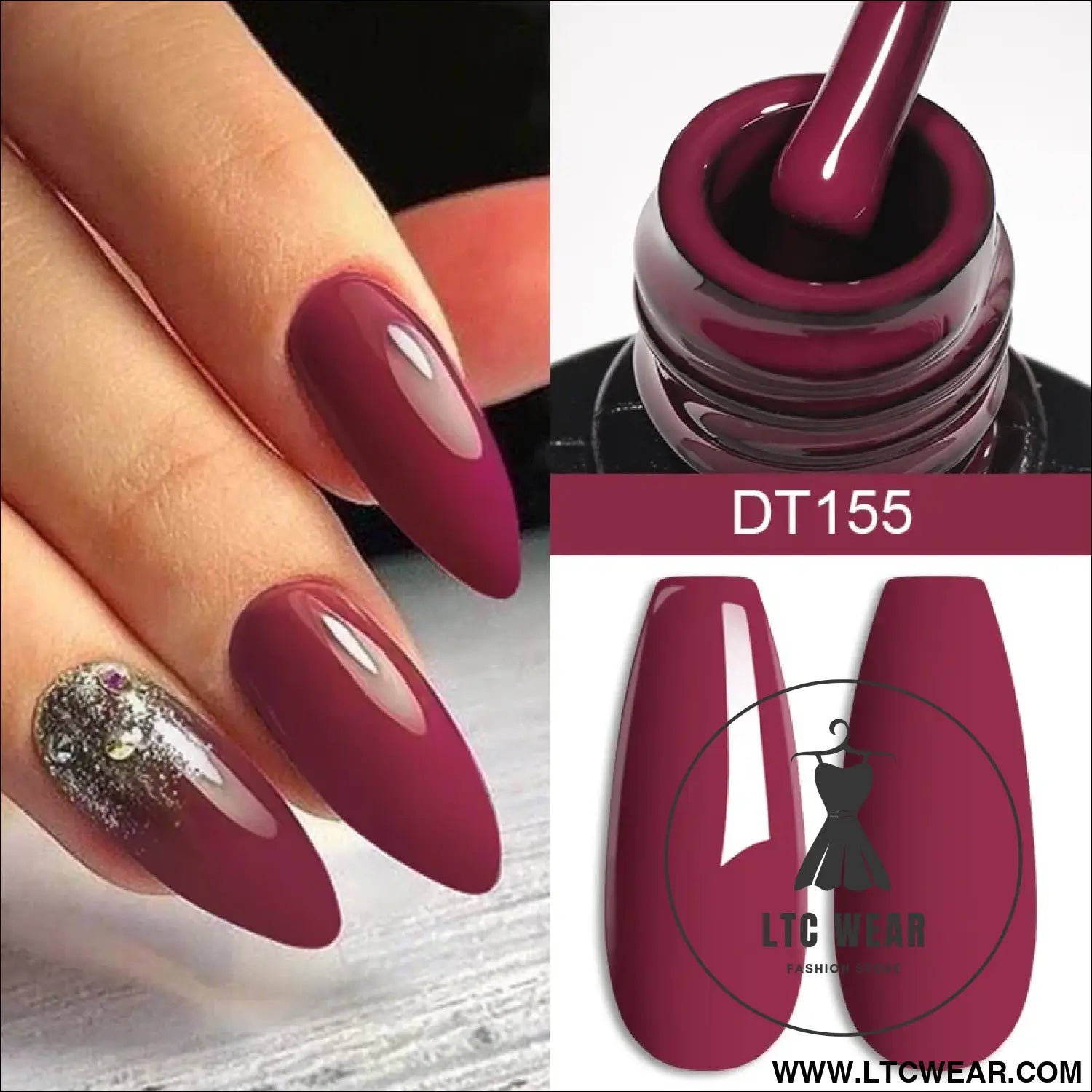 Crystal Red Soak-Off UV Gel - Nail Art Essential - L.T.C Wear Online Fashion Store
