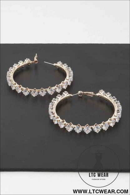 Crystal Star Hoop Earrings