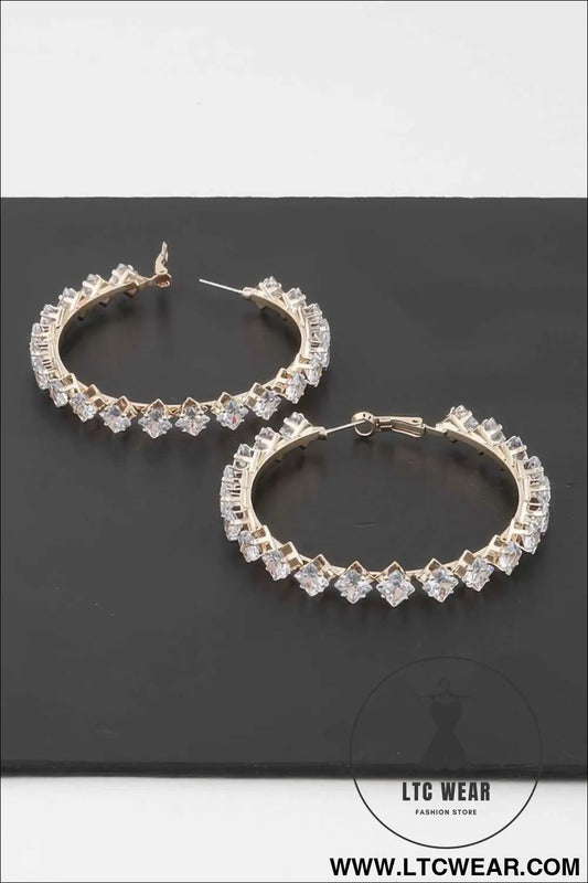 Crystal Star Hoop Earrings