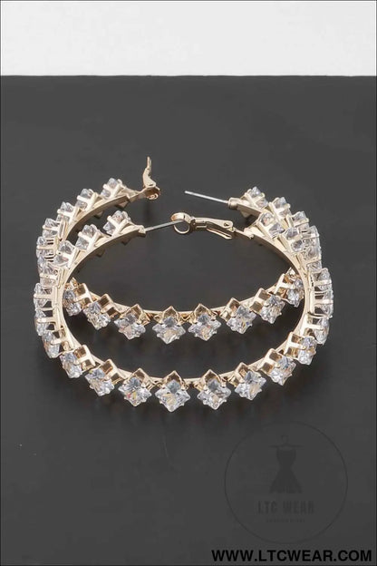 Crystal Star Hoop Earrings