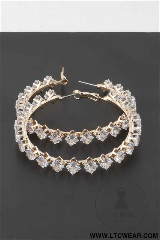 Crystal Star Hoop Earrings