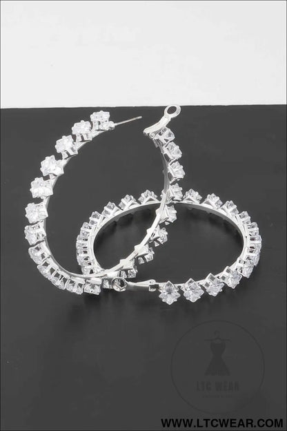 Crystal Star Hoop Earrings