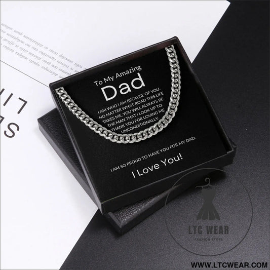 Cuban necklace thick chain collarbone chain accessory - necklace + card light box